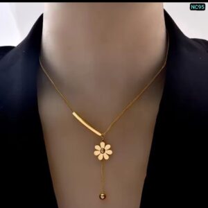 1 Ball 1 Flower 1 Stick Necklace