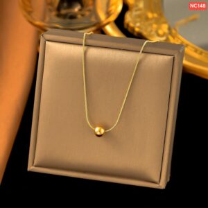 One Golden Ball shining chain Necklace