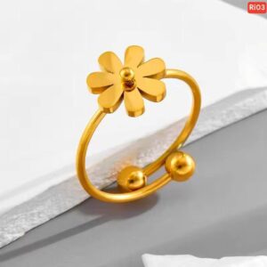 18K Gold Titanium Steel Ring   Free Size