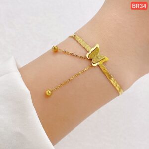 Double butterfly 2 ball love bracelet