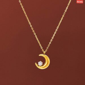 Eid Moon gold Platted diamond Necklace