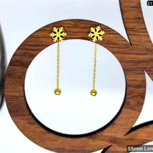 55mm Real Gold Looking needle earrings E111 Long: 55mm