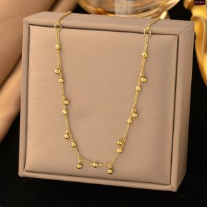 Multi Ball Tassel High Quality Gold Necklace