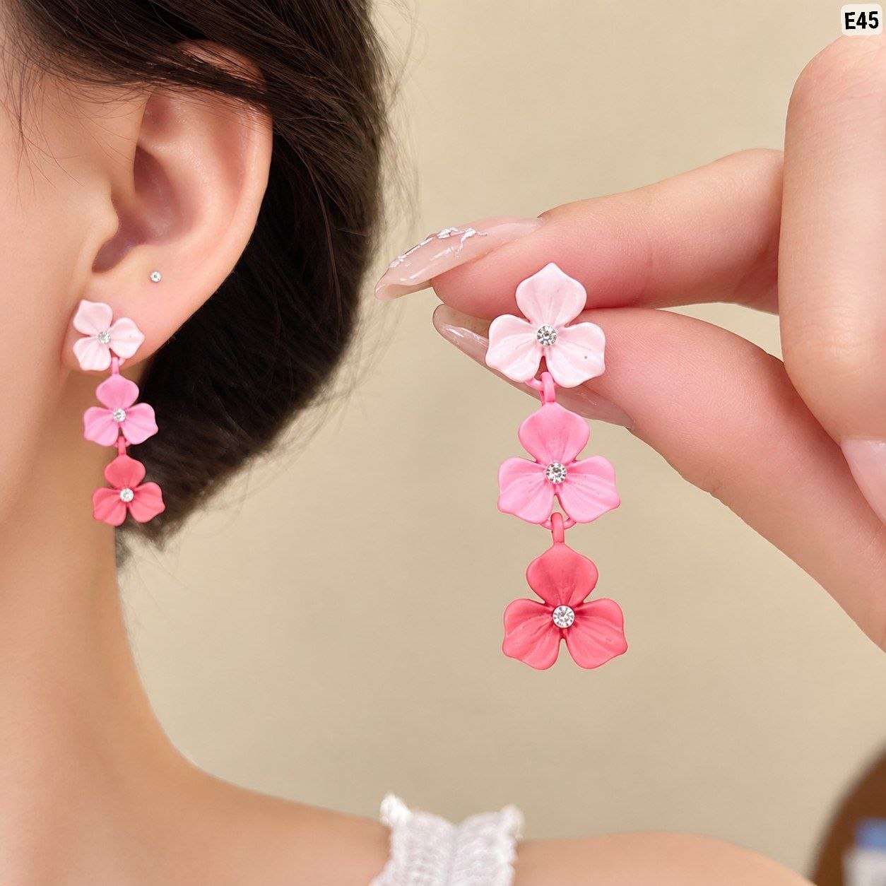 3 Flower Colorful Earrings