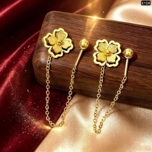 Luxury Light Vacuum Platting Screw Earrings